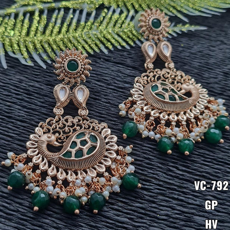 Vivah Creations Gold Plated Dangler Earrings