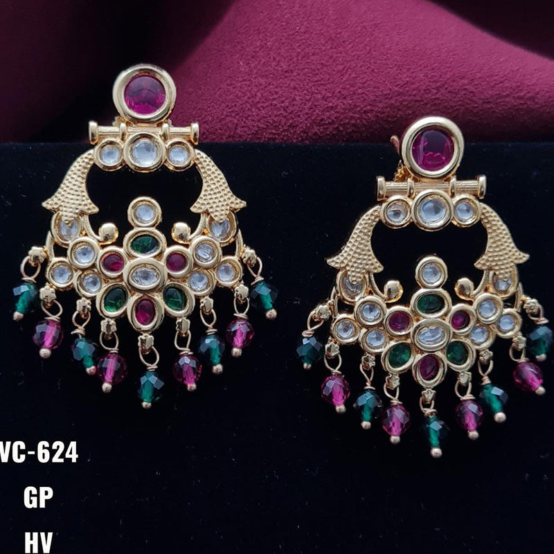 Vivah Creations Gold Plated Dangler Earrings