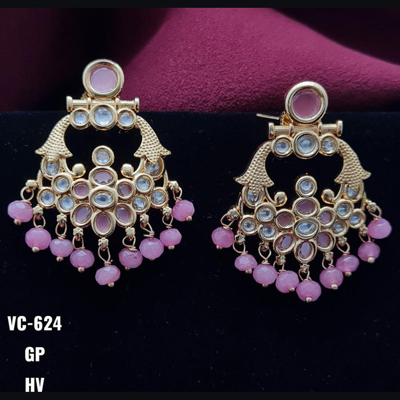 Vivah Creations Gold Plated Dangler Earrings