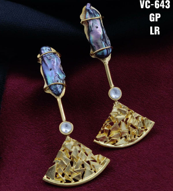Vivah Creations Gold Plated Dangler Earrings