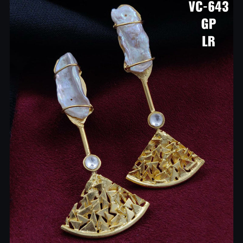 Vivah Creations Gold Plated Dangler Earrings