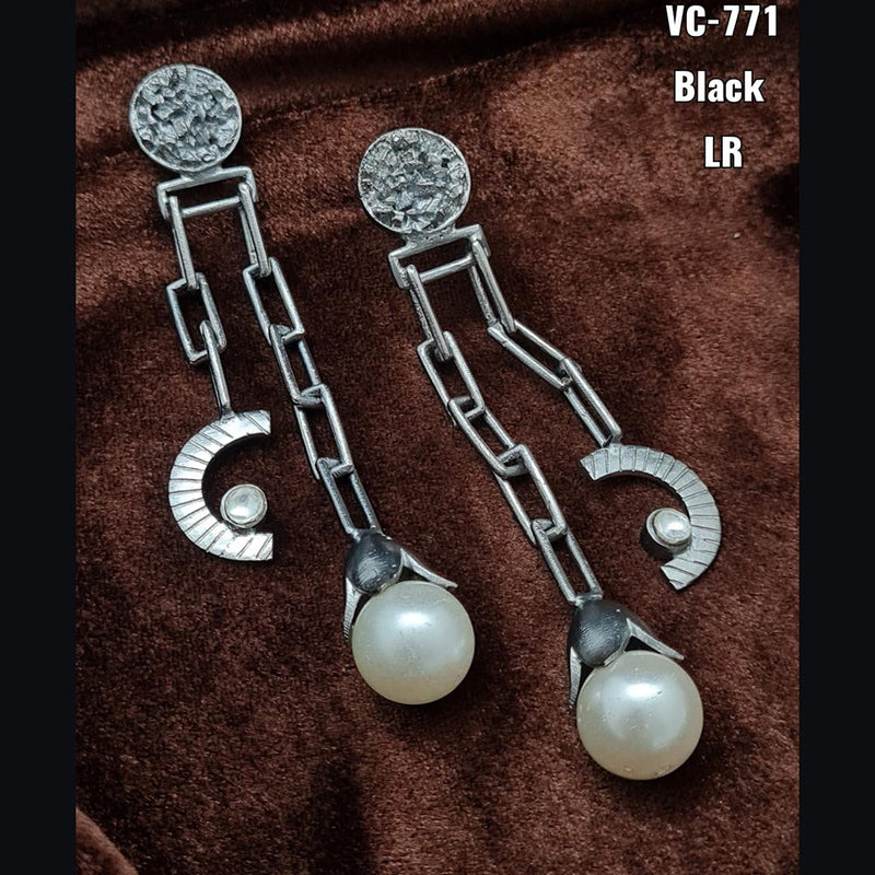 Vivah Creations Oxidised Plated Designer Dangler Earrings