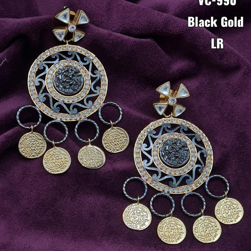 Vivah Creations 2 Tone Plated Designer Dangler Earrings