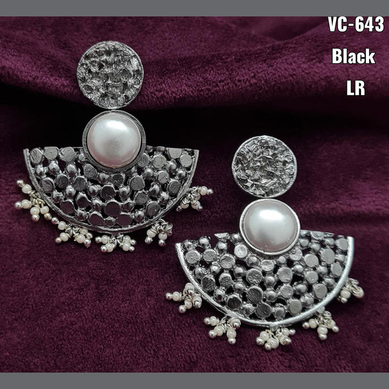 Vivah Creations Oxidised Plated Designer Dangler Earrings