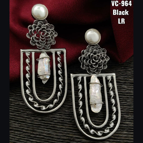 Vivah Creations Oxidised Plated Designer Dangler Earrings