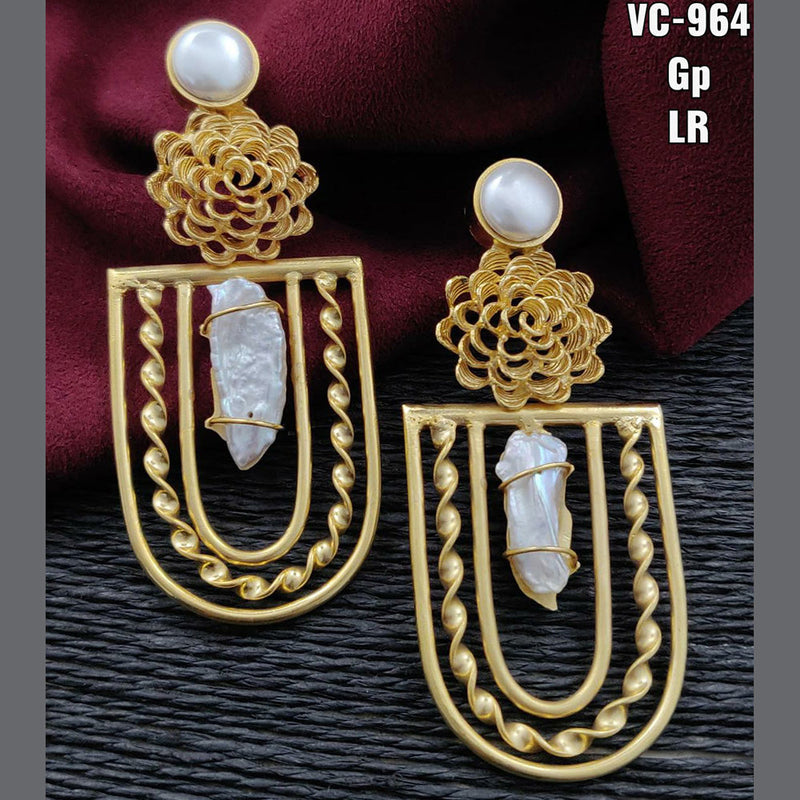 Vivah Creations Gold Plated Designer Dangler Earrings