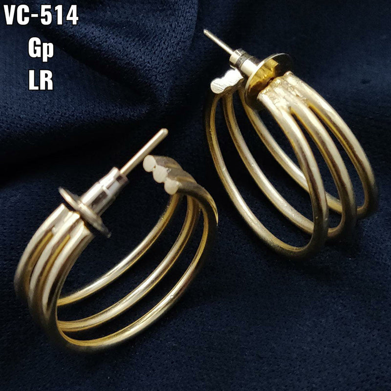 Vivah Creation Gold Plated Hoops Earrings