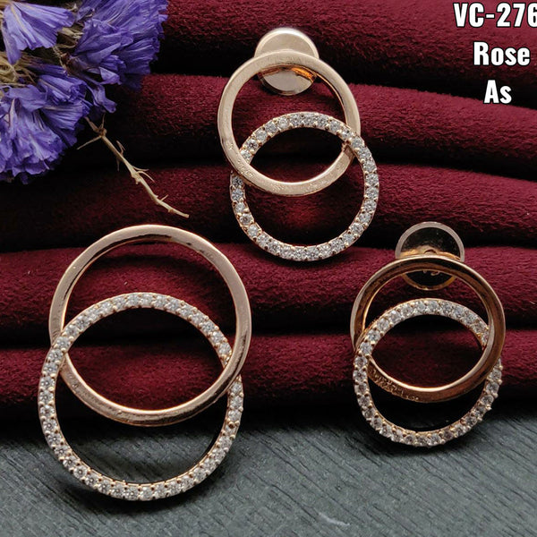Vivah Creation Rose Gold Plated Dangler Earrings