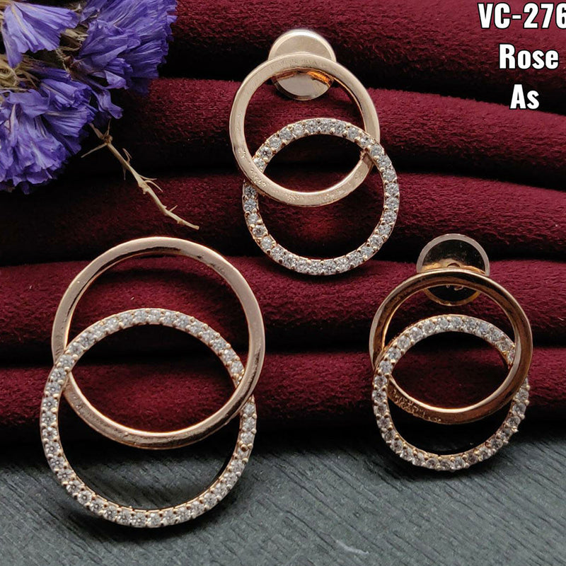 Vivah Creation Rose Gold Plated Dangler Earrings