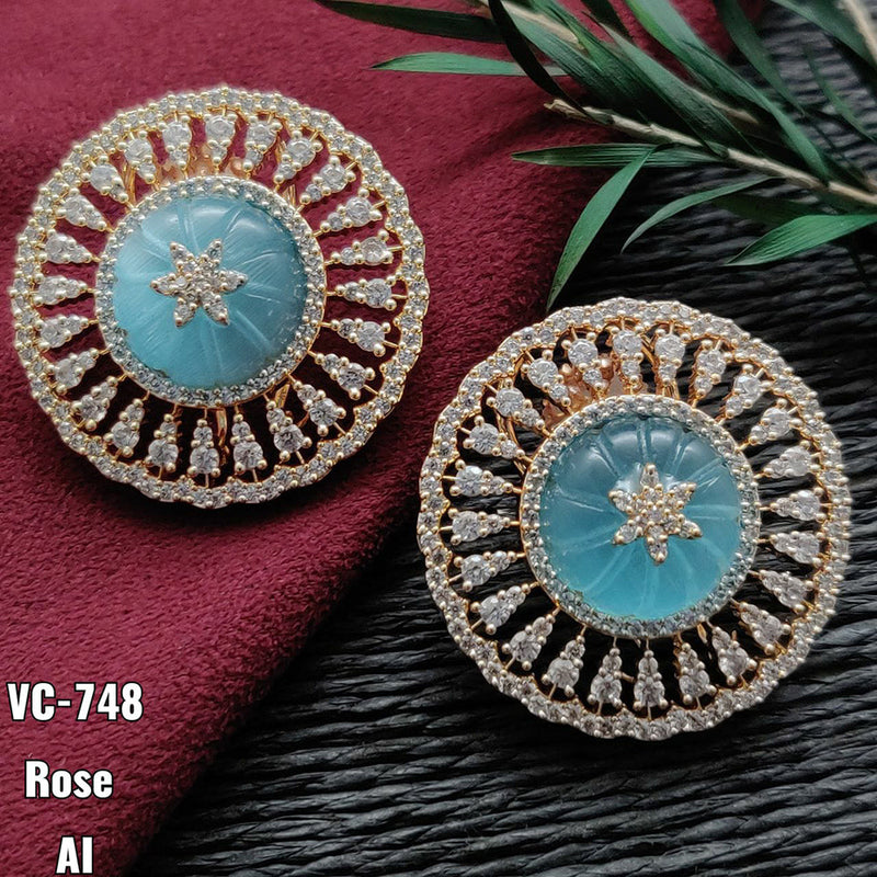 Vivah Creation Gold plated AD Stone Stud Earrings