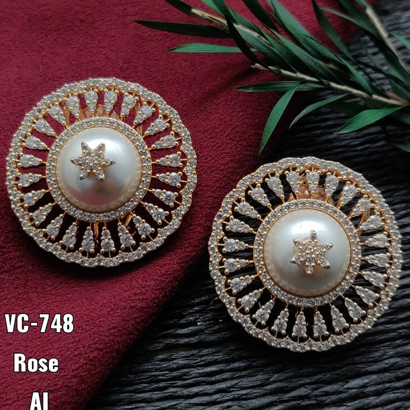 Vivah Creation Gold plated AD Stone Stud Earrings