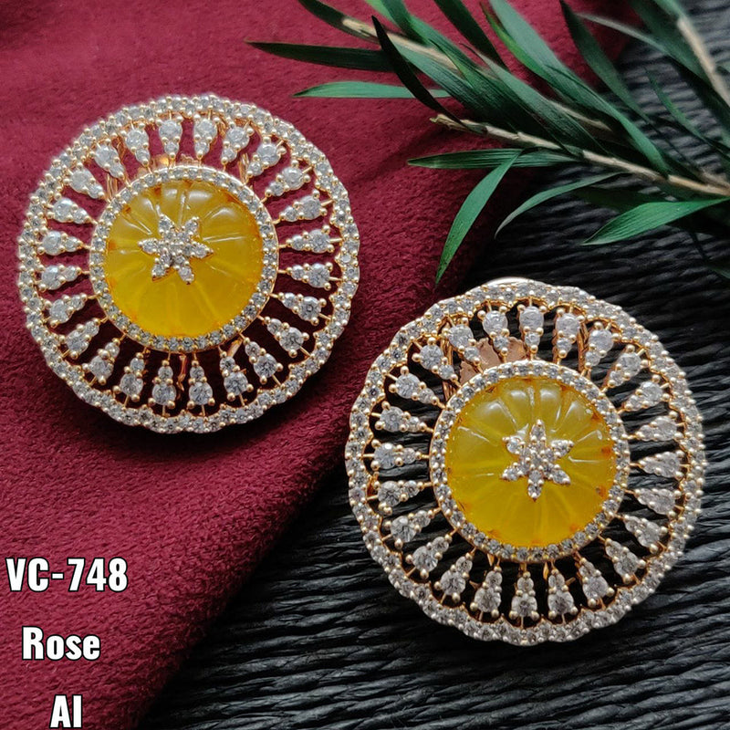 Vivah Creation Gold plated AD Stone Stud Earrings