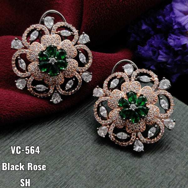 Vivah Creation Rose Gold plated AD Stone Stud Earrings