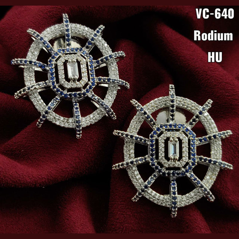 Vivah Creation Silver Plated AD Stone Stud Earrings