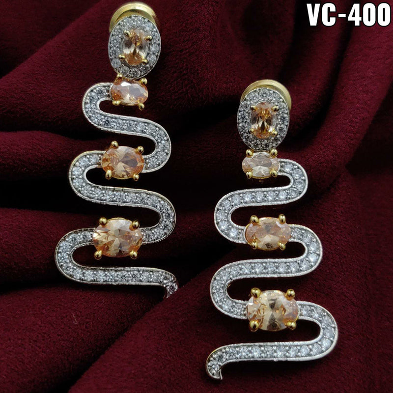 Vivah Creation Gold plated AD Stone Dangler Earrings