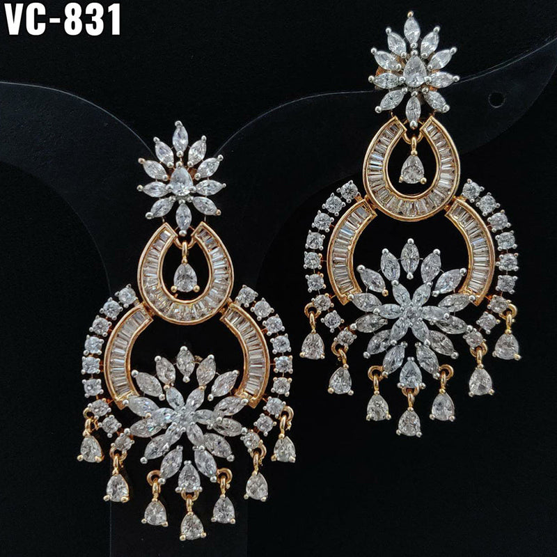 Vivah creation 2 tone Plated AD Stone Dangler Earrings