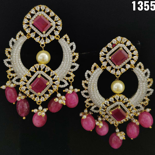 Vivah Creation  Gold Plated AD Stone Dangler Earrings