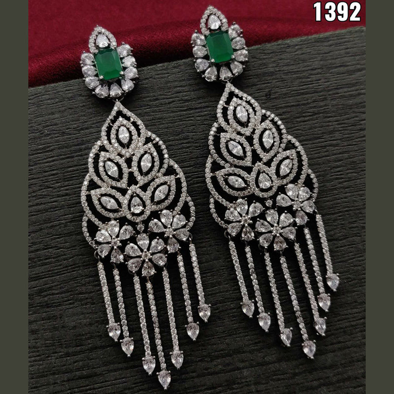 Vivah Creation Silver Plated AD Stone Dangler Earrings