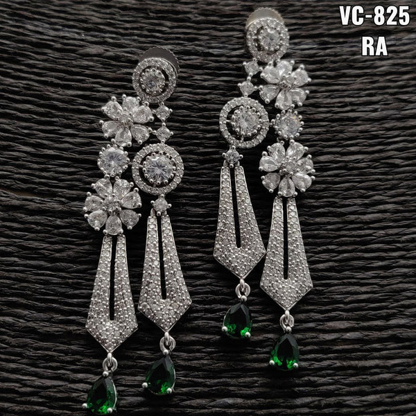 Vivah Creation Silver Plated AD Stone Dangler Earrings