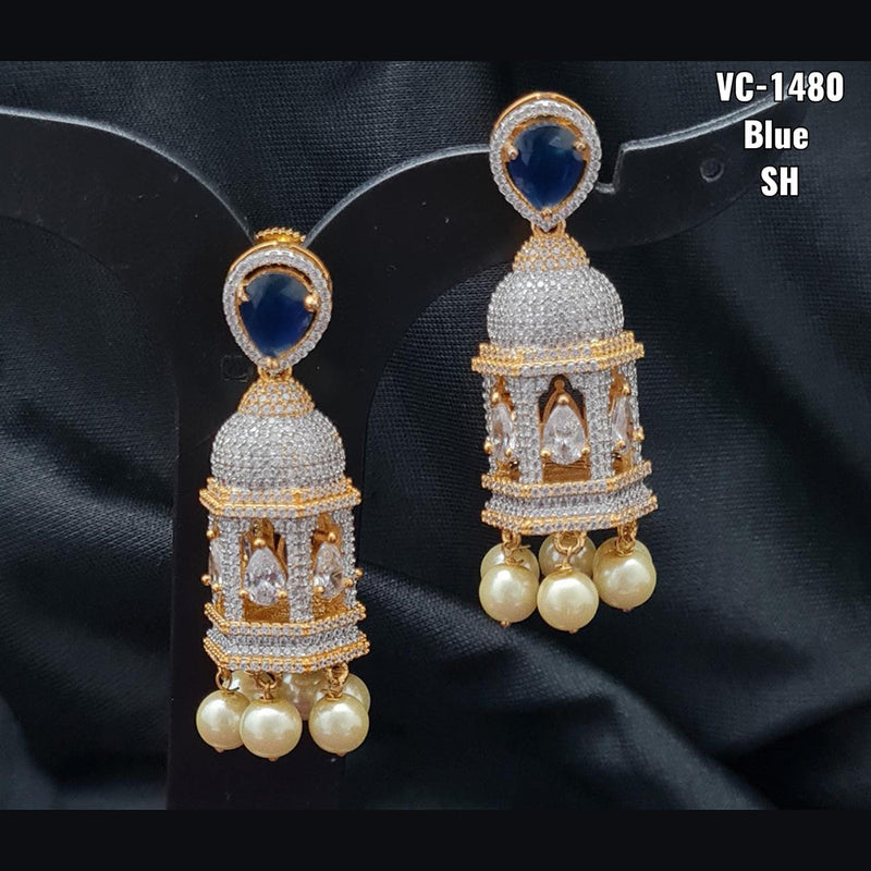 Vivah Creation  Gold Plated AD Stone Dangler Earrings