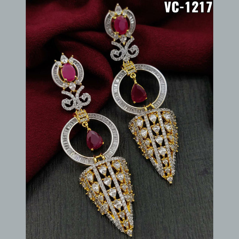 Vivah Creation  Gold Plated AD Stone Dangler Earrings