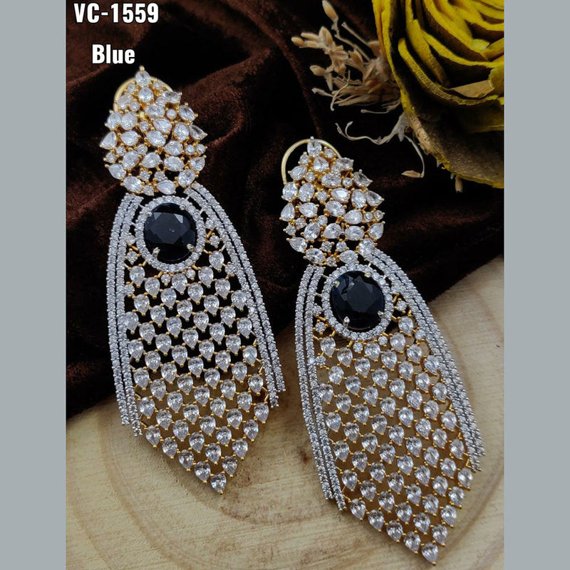 Vivah Creation  Gold Plated AD Stone Dangler Earrings