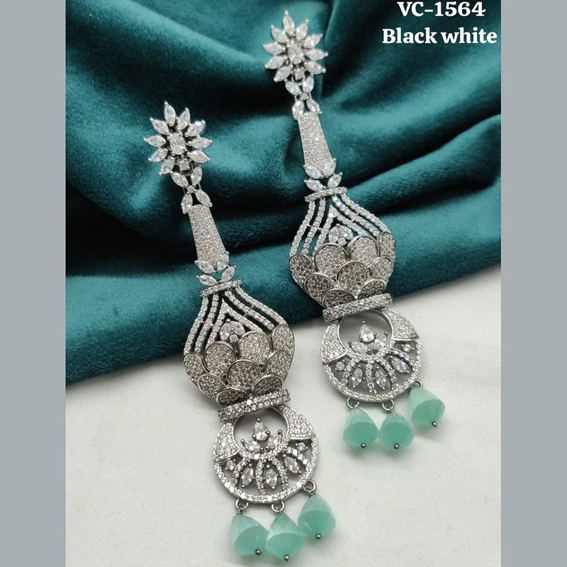 Vivah Creation Oxidised Plated AD Stone Dangler Earrings