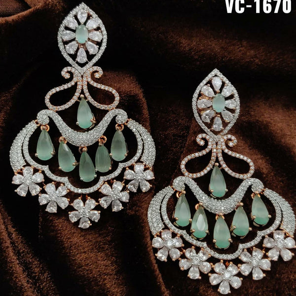 Vivah Creation 2 tone Plated AD Stone Dangler Earrings