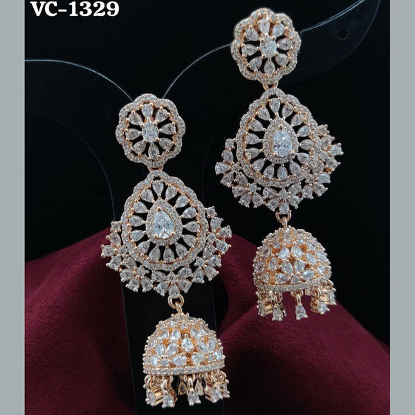 Vivah Creation  Gold Plated AD Stone Dangler Earrings