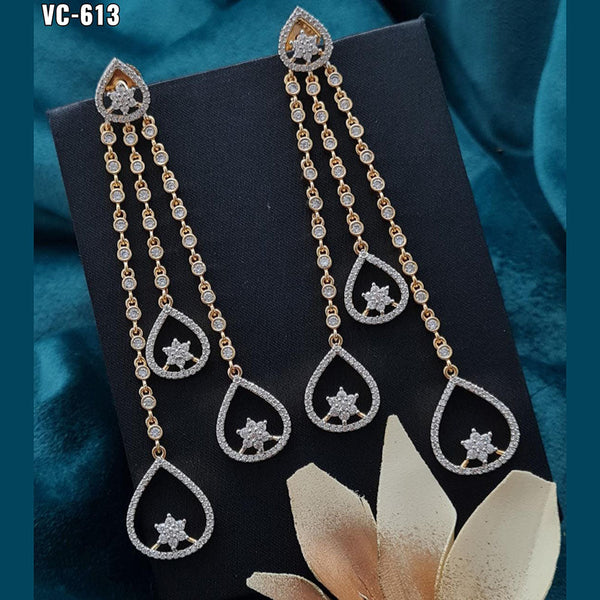 Vivah Creation  Gold Plated AD Stone Dangler Earrings