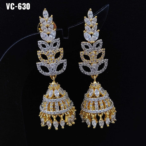 Vivah Creation 2 tone Plated AD Stone Dangler Earrings