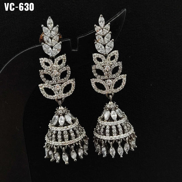 Vivah Creation Oxidised Plated AD Stone Dangler Earrings