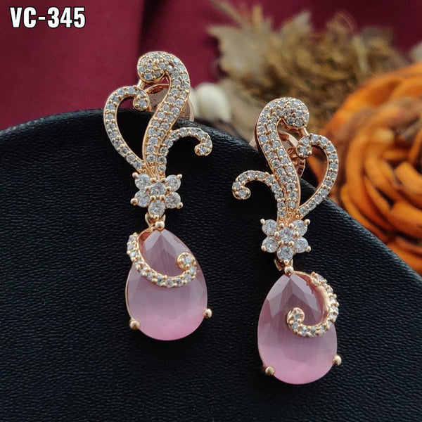 Vivah Creation  Gold Plated AD Stone Dangler Earrings