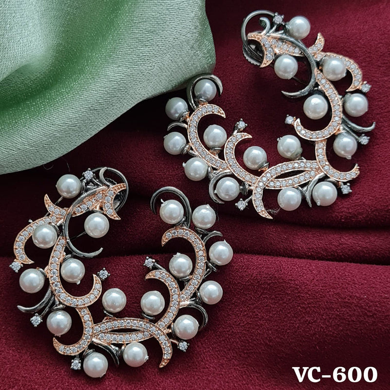 Vivah Creation 2 tone Plated AD Stone Dangler Earrings