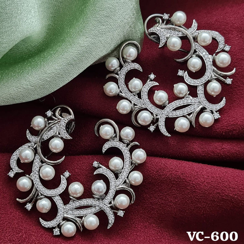 Vivah Creation Oxidised Plated AD Stone Dangler Earrings