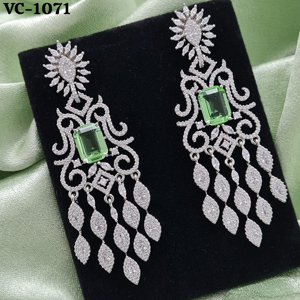 Vivah Creation Silver Plated AD Stone Dangler Earrings