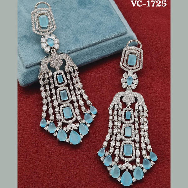 Vivah Creation Silver Plated AD Stone Dangler Earrings