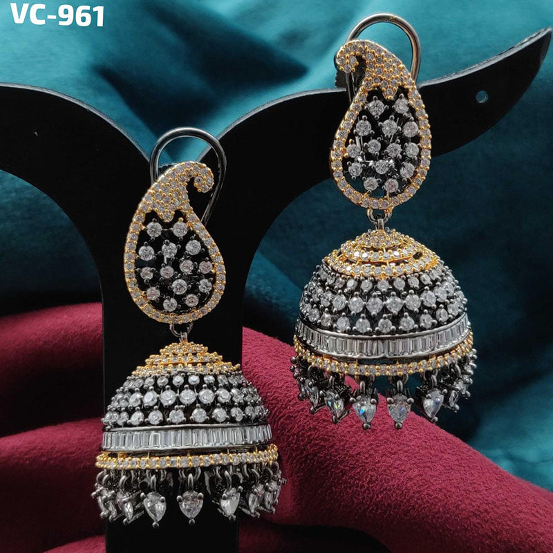 Vivah Creation 2 tone Plated AD Stone Dangler Earrings