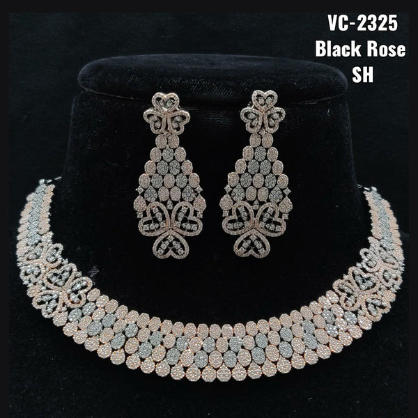 Vivah Creations 2 Tone Plated AD Stone Necklace Set