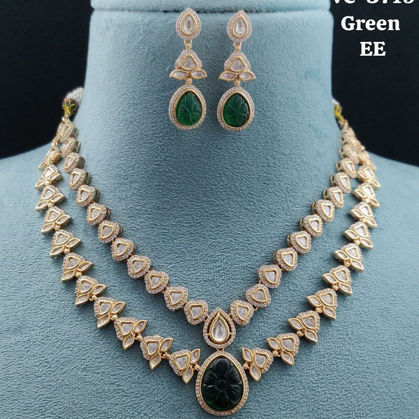 Vivah Creations Gold Plated Reverse AD Necklace Set