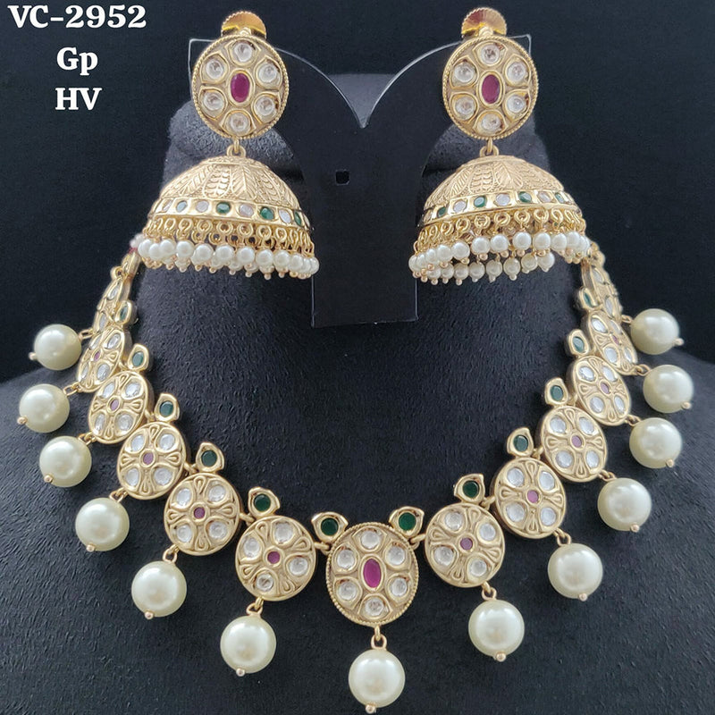 Vivah Creations Gold Plated  Kundan Choker Necklace Set