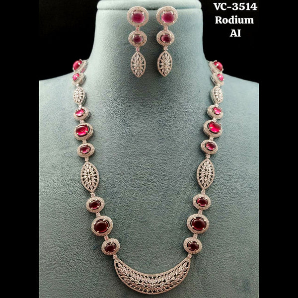 Vivah Creations Gold Plated Reverse AD Necklace Set