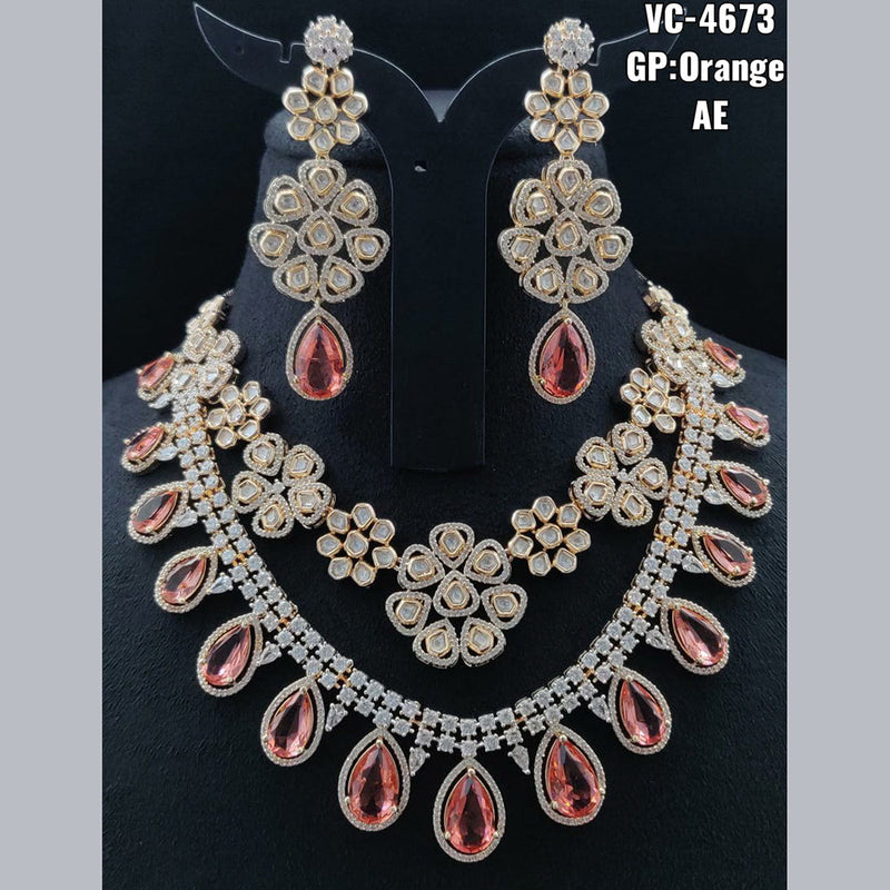 Vivah Creations Gold  Plated AD Necklace Set