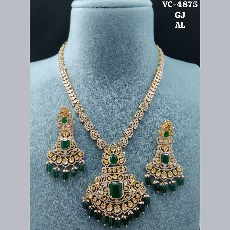 Vivah Creations Gold  Plated AD Necklace Set