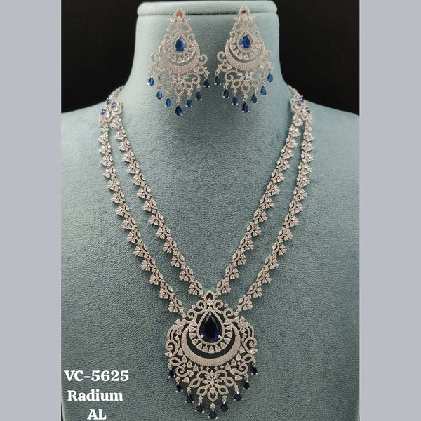 Vivah Creations Silver Plated AD Necklace Set