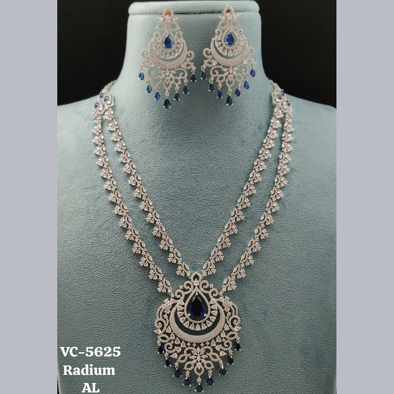 Vivah Creations Silver Plated AD Necklace Set