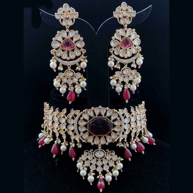 Vivah Creations Gold Plated Kundan Choker Necklace Set