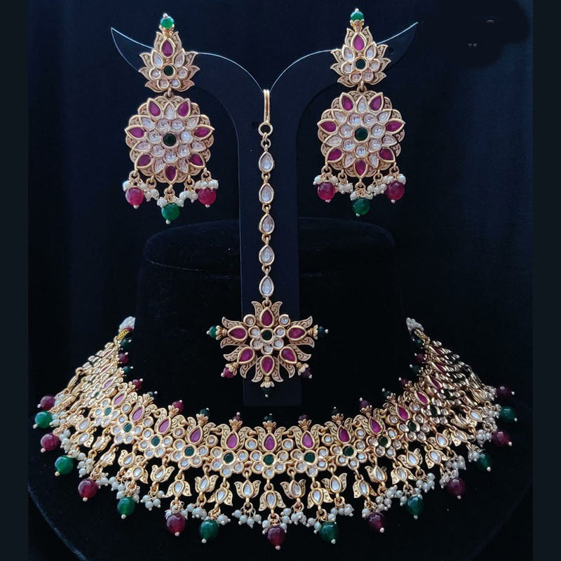 Vivah Creations Gold Plated Kundan Choker Necklace Set