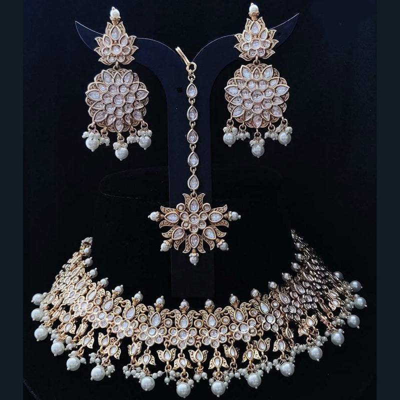 Vivah Creations Gold Plated Kundan Choker Necklace Set