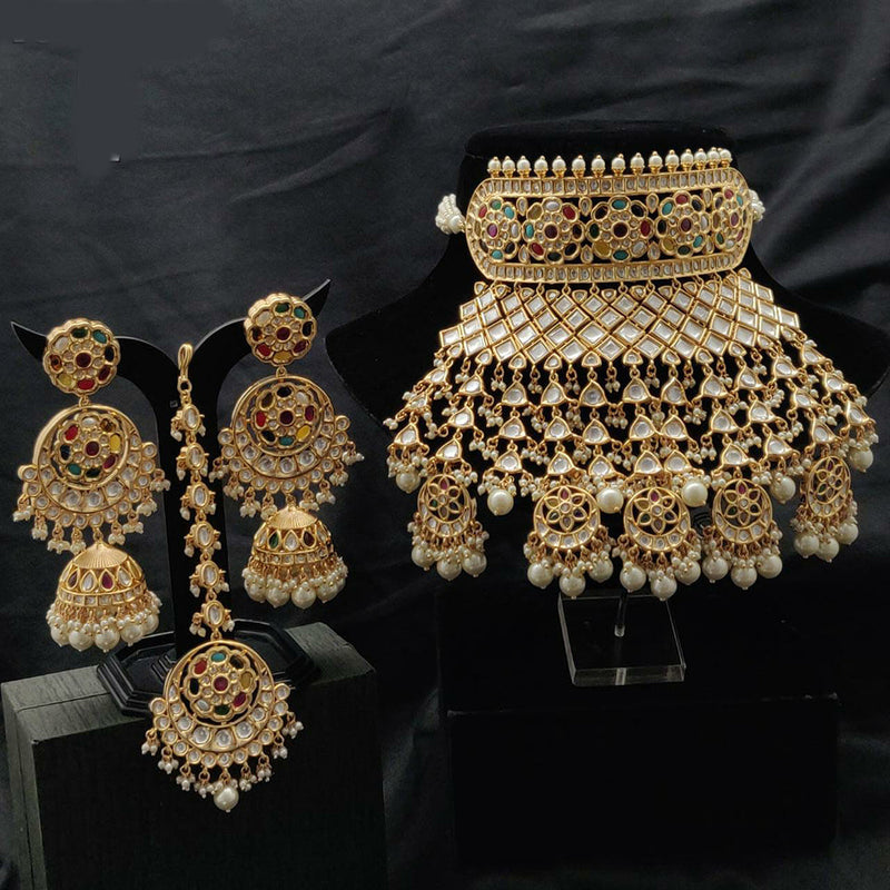 Vivah Creations Gold Plated Kundan Choker Necklace Set